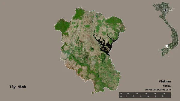 Форма Тай Нін Провінція Єтнам Столицею Ізольованою Твердому Тлі Масштаб — стокове фото