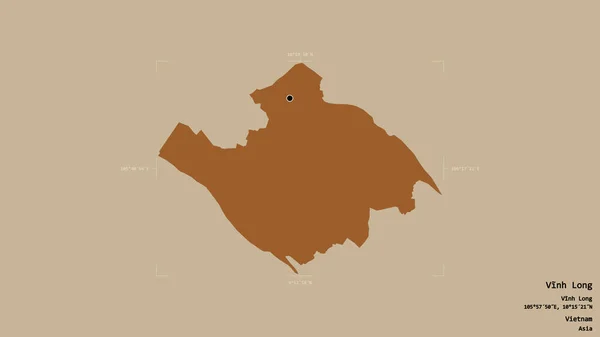 Район Винь Лонг Провинция Вьетнам Изолирован Твердом Фоне Геометрической Ограничивающей — стоковое фото