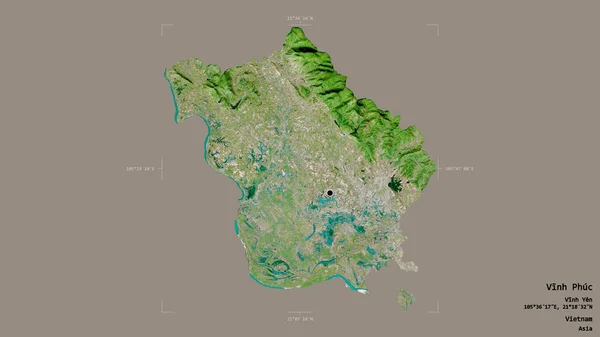 Området Vinh Phuc Provinsen Vietnam Isolerad Solid Bakgrund Georefererade Avgränsande — Stockfoto