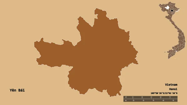 Forma Yen Bai Província Vietnã Com Sua Capital Isolada Fundo — Fotografia de Stock