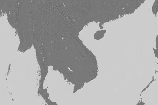 Расширенный Район Вьетнама Карта Рельефа Билевеля Рендеринг — стоковое фото