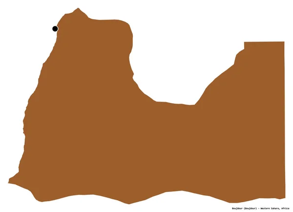 Σχήμα Boujdour Επαρχία Της Δυτικής Σαχάρας Πρωτεύουσα Απομονωμένη Λευκό Φόντο — Φωτογραφία Αρχείου