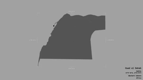 Oblast Oued Dahab Provincie Západní Sahara Izolovaná Pevném Pozadí Georeferencované — Stock fotografie
