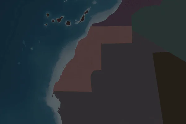 Форма Западной Сахары Отделена Опустыниванием Соседних Районов Цветная Карта Высоты — стоковое фото