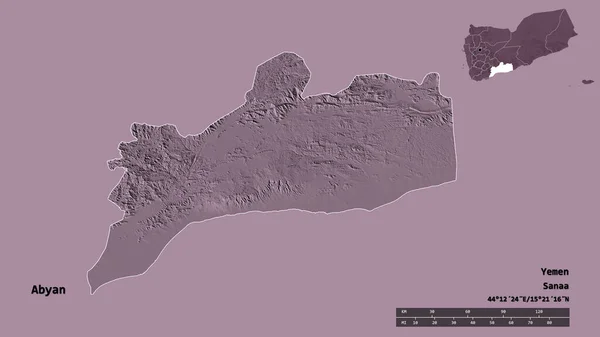 Tvar Abyanu Guvernéra Jemenu Hlavním Městem Izolovaným Pevném Pozadí Měřítko — Stock fotografie