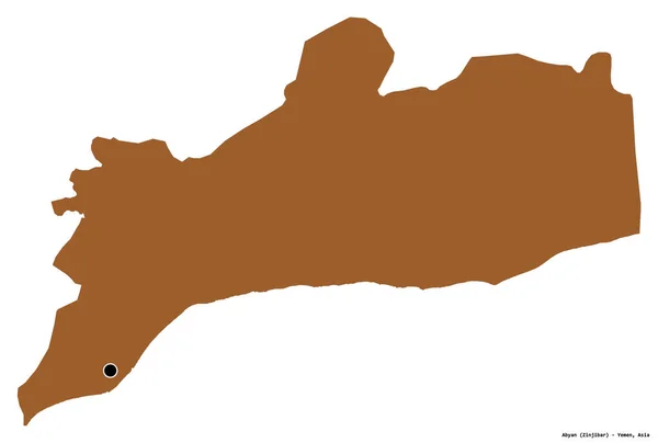 Форма Губернаторство Ємен Столицею Ізольованою Білому Тлі Склад Візерункових Текстур — стокове фото
