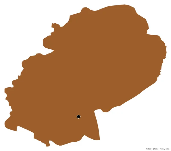 Форма Ель Далі Провінції Ємен Столицею Ізольованою Білому Тлі Склад — стокове фото
