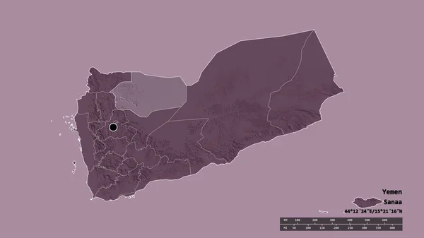 Обесцвеченная Форма Йемена Столицей Главным Региональным Отделением Отделенной Зоной Аль — стоковое фото
