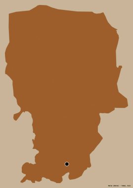 Amran 'ın şekli, Yemen valiliği, sermayesi koyu renk arka planda izole edilmiş. Desenli dokuların bileşimi. 3B görüntüleme