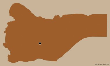 Sadah 'ın şekli, Yemen valisi, başkenti koyu renk arka planda izole edilmiş. Desenli dokuların bileşimi. 3B görüntüleme