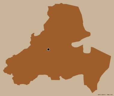 Sana 'a' nın şekli, Yemen şehri, başkenti katı renk arkaplanı ile izole edilmiş. Desenli dokuların bileşimi. 3B görüntüleme
