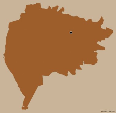 Yemen valisi Ta 'izz' in şekli, başkenti katı bir renk arkaplanı ile izole edilmiştir. Desenli dokuların bileşimi. 3B görüntüleme