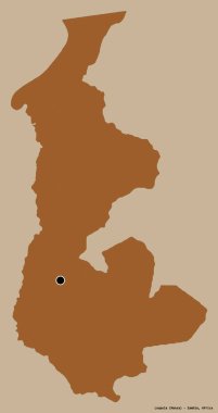 Zambiya 'nın Luapula eyaleti, başkenti katı renk arkaplanı ile izole edilmiştir. Desenli dokuların bileşimi. 3B görüntüleme