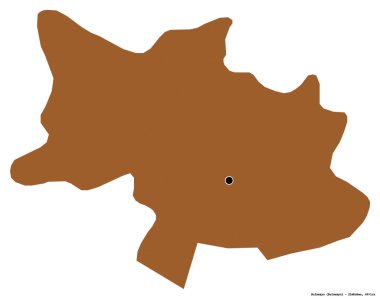 Beyaz arka planda başkenti izole edilmiş Bulawayo, Zimbabwe şehri. Desenli dokuların bileşimi. 3B görüntüleme