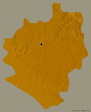 Harare 'nin şekli, Zimbabwe şehri, başkenti katı bir renk arkaplanı ile izole edilmiş. Topografik yardım haritası. 3B görüntüleme