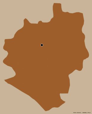 Harare 'nin şekli, Zimbabwe şehri, başkenti katı bir renk arkaplanı ile izole edilmiş. Desenli dokuların bileşimi. 3B görüntüleme