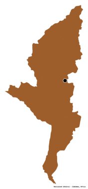 Manicaland, Zimbabve ili, başkenti beyaz arka planda izole edilmiştir. Desenli dokuların bileşimi. 3B görüntüleme