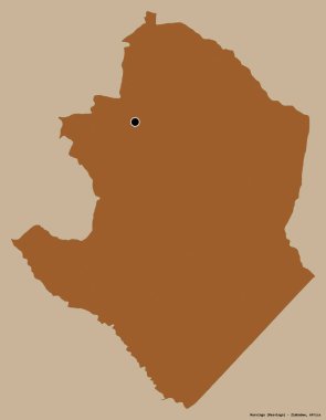 Masvingo, Zimbabwe eyaleti, başkenti katı renk arkaplanı ile izole edilmiştir. Desenli dokuların bileşimi. 3B görüntüleme