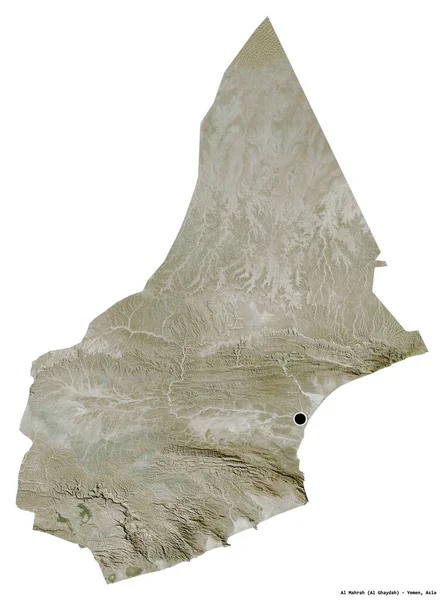 Форма Ель Махра Провінції Ємен Столицею Ізольованою Білому Тлі Супутникові — стокове фото