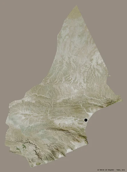 Форма Ель Махра Провінції Ємен Столицею Ізольованою Суцільному Кольоровому Тлі — стокове фото