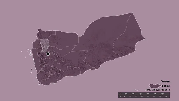 Обесцвеченная Форма Йемена Столицей Главным Региональным Отделением Отделенной Амранской Областью — стоковое фото