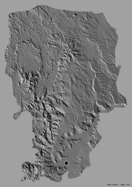 Forma Amran Gobernación Yemen Con Capital Aislada Sobre Fondo Color — Foto de Stock