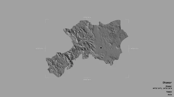 Zona Dhamar Provincia Yemen Aislada Sobre Sólido Fondo Una Caja — Foto de Stock