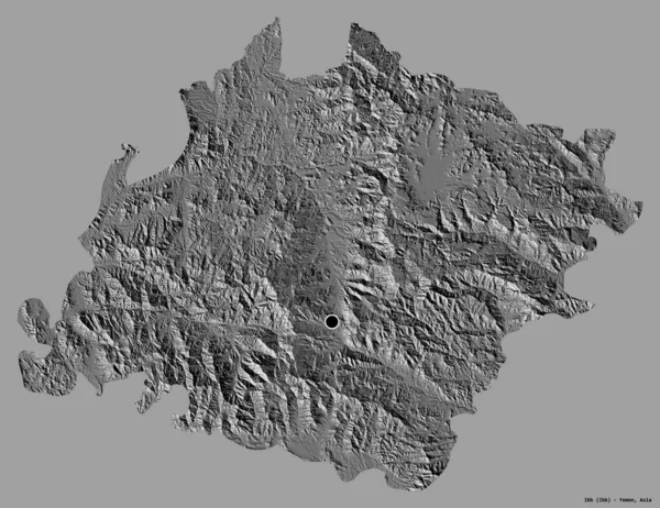 Forma Ibb Provincia Yemen Con Capital Aislada Sobre Fondo Color — Foto de Stock