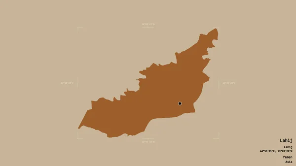 Район Лахидж Провинция Йемен Изолирован Прочном Фоне Геометрической Коробке Метки — стоковое фото