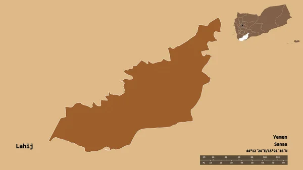 Forma Lahij Governatorato Dello Yemen Con Sua Capitale Isolata Uno — Foto Stock