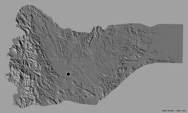 Forma Sadah Provincia Yemen Con Capital Aislada Sobre Fondo Color —  Fotos de Stock