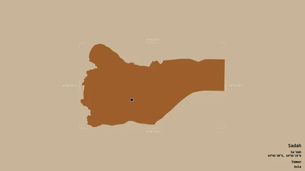 Περιοχή Sadah Κυβερνήτης Της Υεμένης Απομονωμένη Στέρεο Υπόβαθρο Ένα Γεωγραφικό — Φωτογραφία Αρχείου
