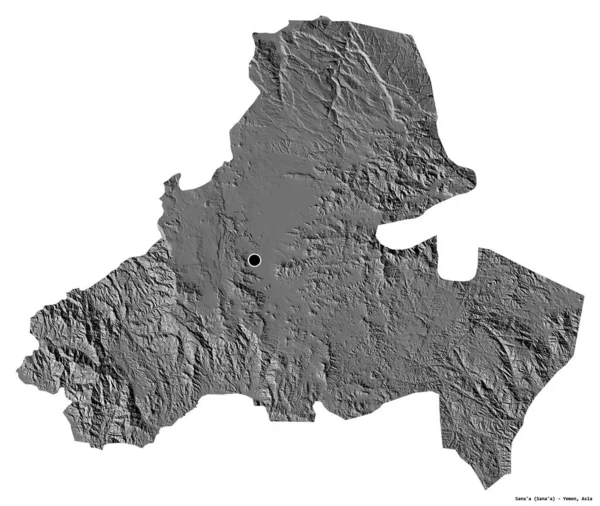 Form Sanaa Staden Jemen Med Dess Huvudstad Isolerad Vit Bakgrund — Stockfoto