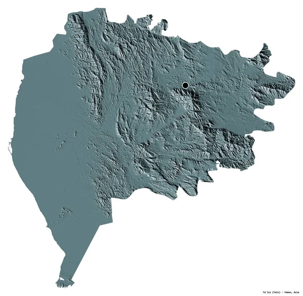 Forma Izz Provincia Yemen Con Capital Aislada Sobre Fondo Blanco —  Fotos de Stock