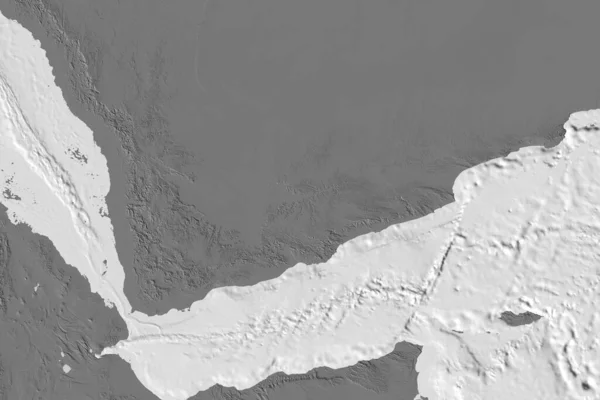 Área Extendida Yemen Mapa Elevación Bilevel Renderizado — Foto de Stock