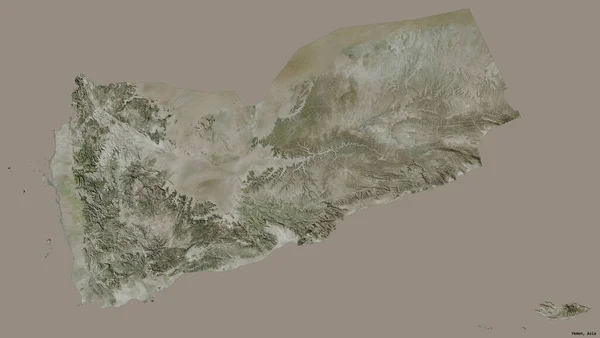 Σχήμα Της Υεμένης Κεφάλαιό Της Απομονωμένο Στέρεο Φόντο Χρώματος Δορυφορικές — Φωτογραφία Αρχείου