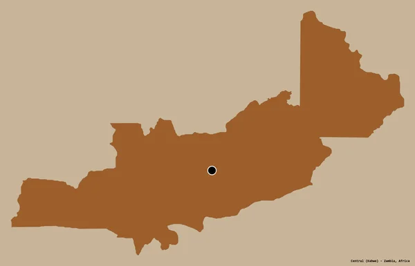 Форма Центральная Провинция Замбия Столицей Изолированы Прочном Цветном Фоне Состав — стоковое фото