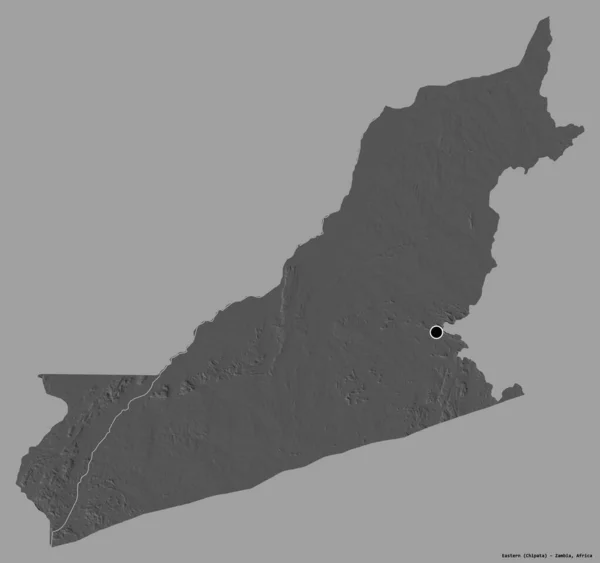 Forma Del Este Provincia Zambia Con Capital Aislada Sobre Fondo —  Fotos de Stock