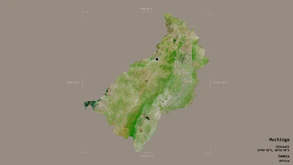 Alue Muchinga Sambian Maakunnassa Eristetty Vankka Tausta Georeferenced Rajaava Laatikko — kuvapankkivalokuva