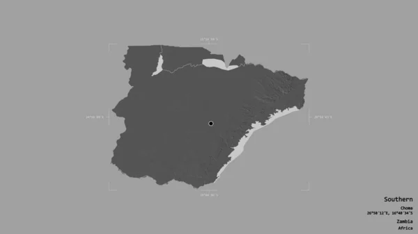Район Провинция Замбия Изолирован Твердом Фоне Геометрической Коробке Метки Карта — стоковое фото