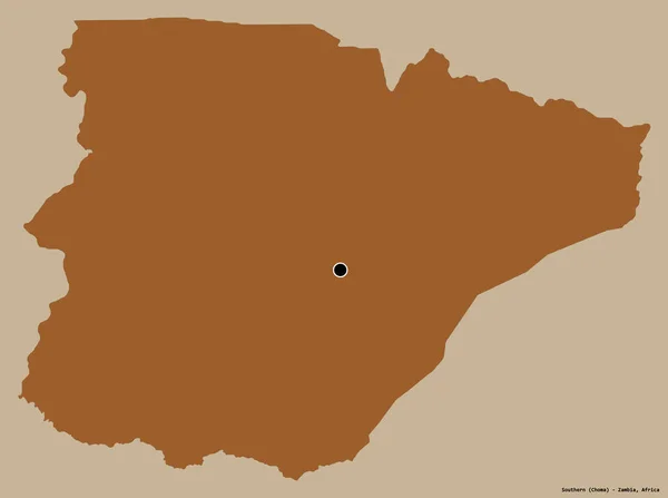 Форма Юга Провинция Замбия Столицей Изолированы Прочном Цветном Фоне Состав — стоковое фото