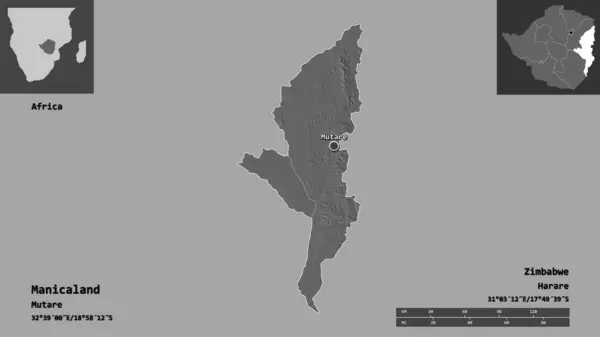 Форма Маникаленда Провинция Зимбабве Столица Шкала Расстояний Предварительные Просмотры Метки — стоковое фото