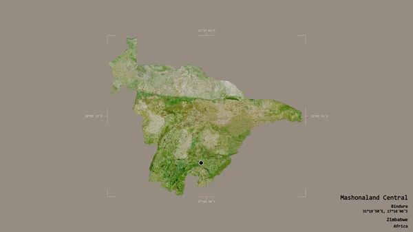 津巴布韦省Mashonaland Central的一个地区 在一个地理参照框的坚实背景下被隔离 卫星图像 3D渲染 — 图库照片