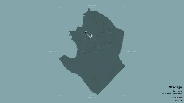 Oblast Masvingo Provincie Zimbabwe Izolovaná Pevném Pozadí Georeferencované Hraniční Oblasti — Stock fotografie