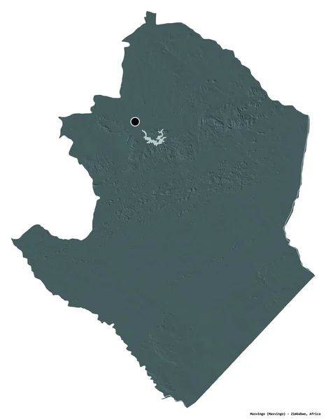 Kształt Masvingo Prowincja Zimbabwe Stolicą Odizolowaną Białym Tle Kolorowa Mapa — Zdjęcie stockowe