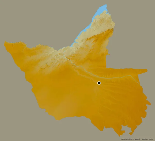 Форма Матабелеланд Норт Провінція Зімбабве Столицею Ізольованою Суцільному Кольоровому Тлі — стокове фото