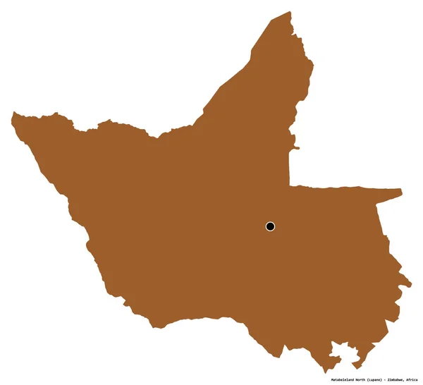 Forma Matabeleland Nord Provincia Dello Zimbabwe Con Sua Capitale Isolata — Foto Stock