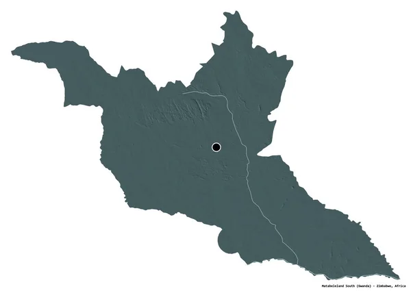 Gestalt Von Matabeleland South Provinz Simbabwe Mit Seiner Hauptstadt Isoliert — Stockfoto