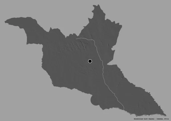 Forma Matabeleland Sud Provincia Dello Zimbabwe Con Sua Capitale Isolata — Foto Stock