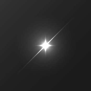 Parlak yıldız ışığı efekti vektör tasarımında parlıyor ve parlıyor